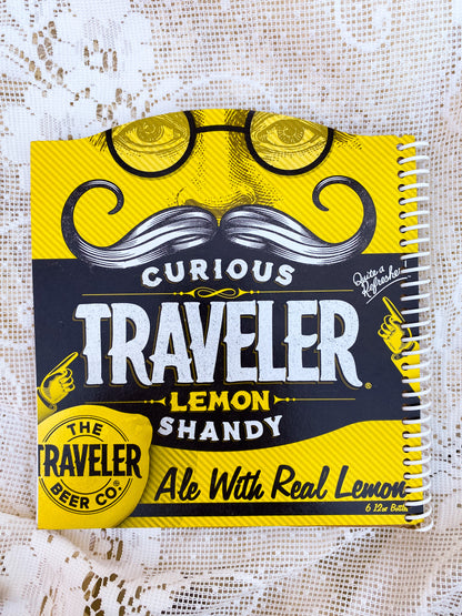 Curious Traveler Recycled Beer Carton Notebook