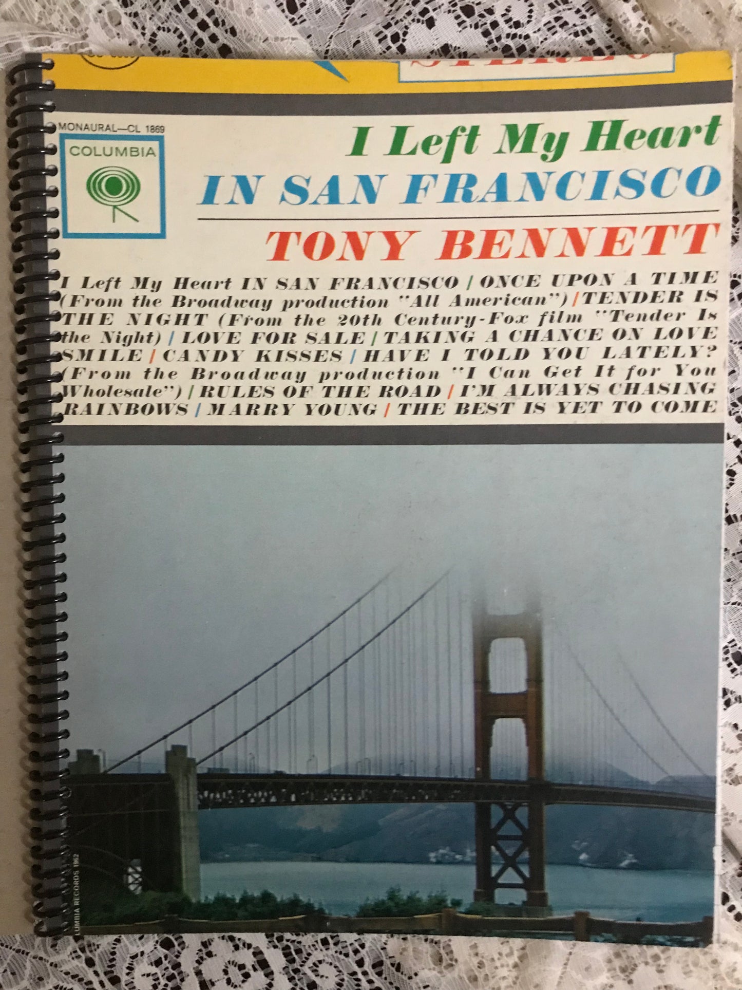 Tony Bennett I Left My Heart In San Francisco Album Cover Notebook