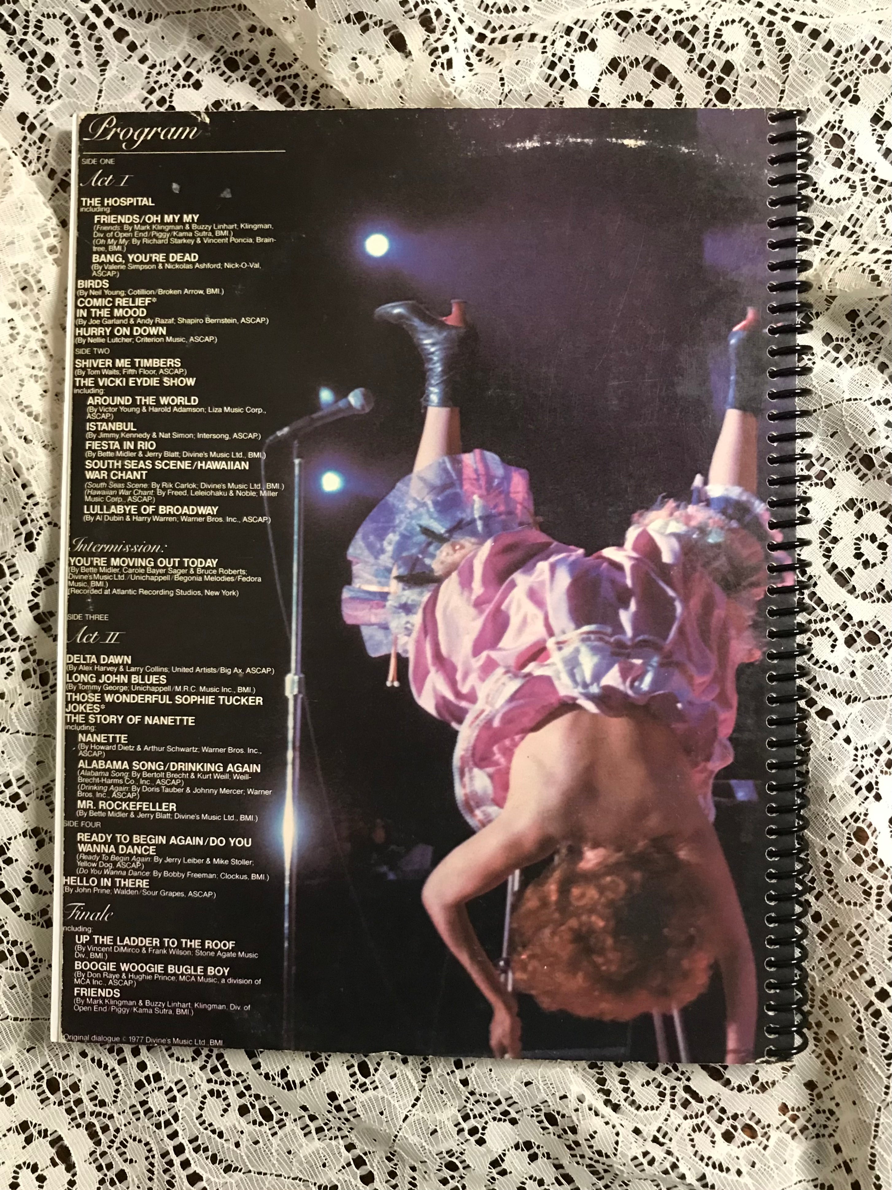 Bette Midler Live At Las Vegas Album Cover Notebook