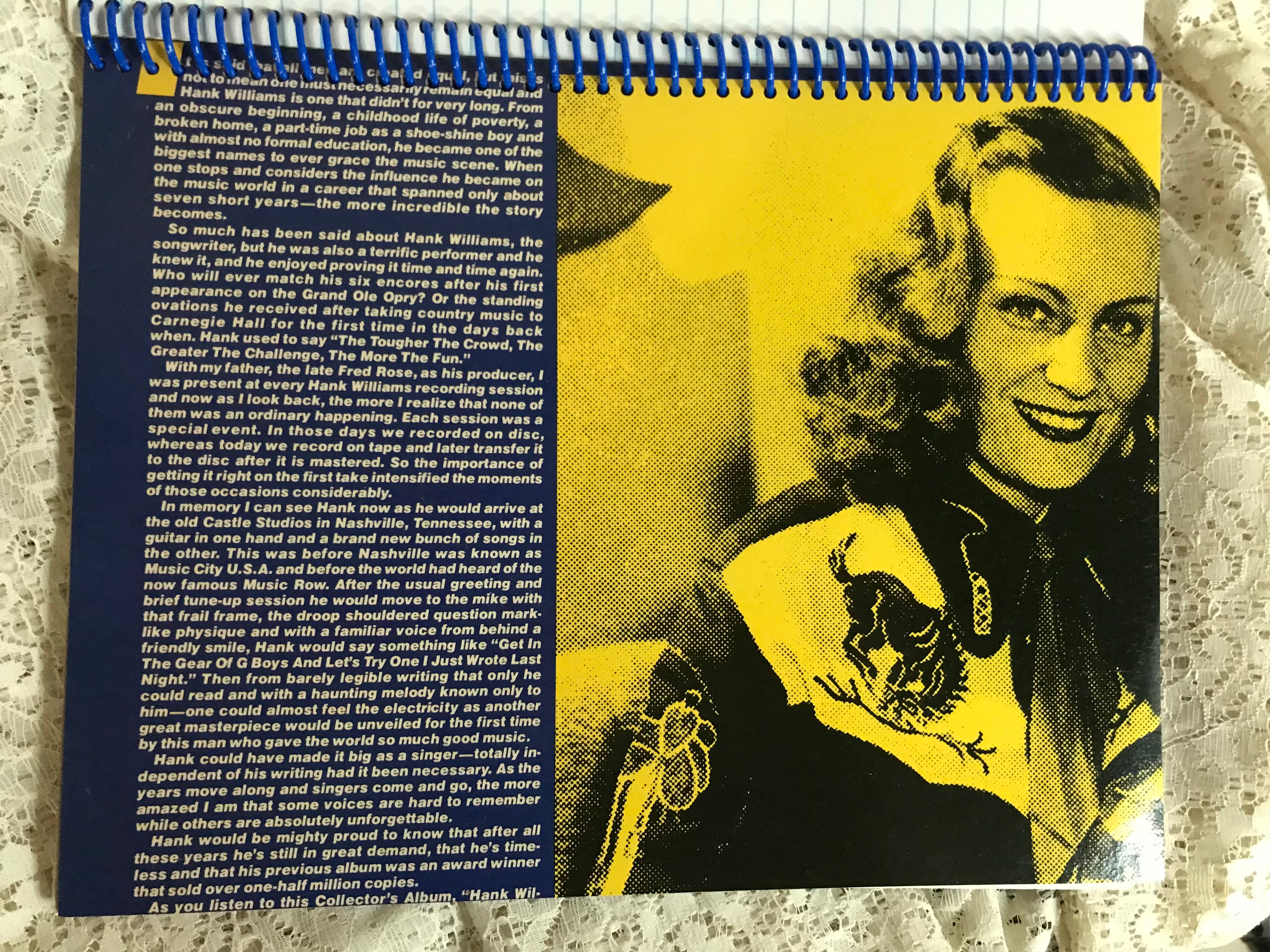 Hank Williams Sr. Album Cover Notebook