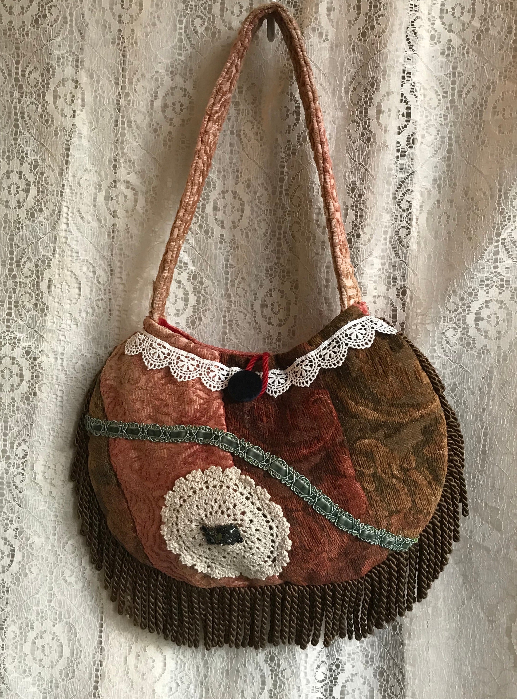 Purse With Fringe and Lace