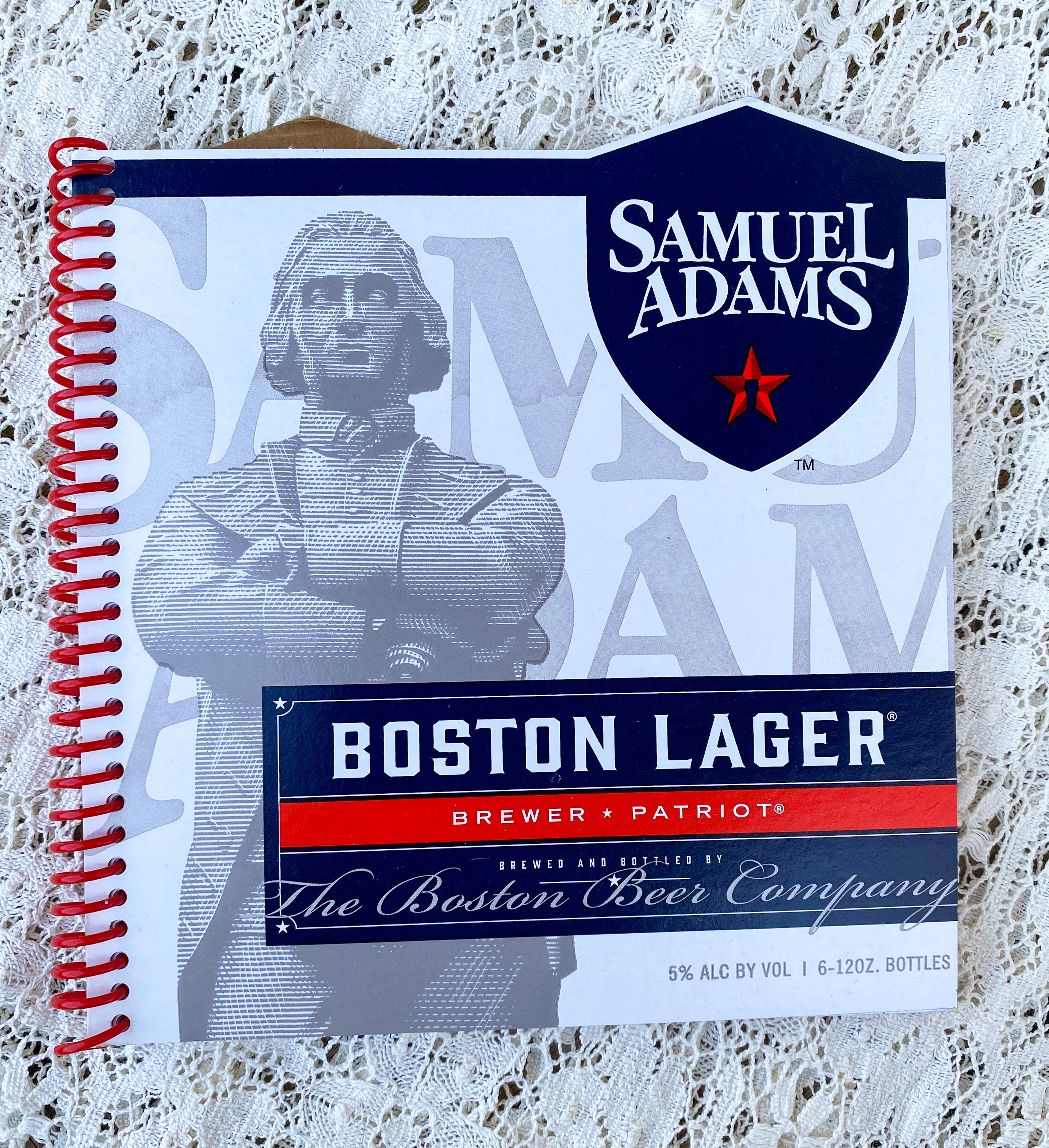 Samuel Adams Boston Lager Recycled Beer Carton Notebook