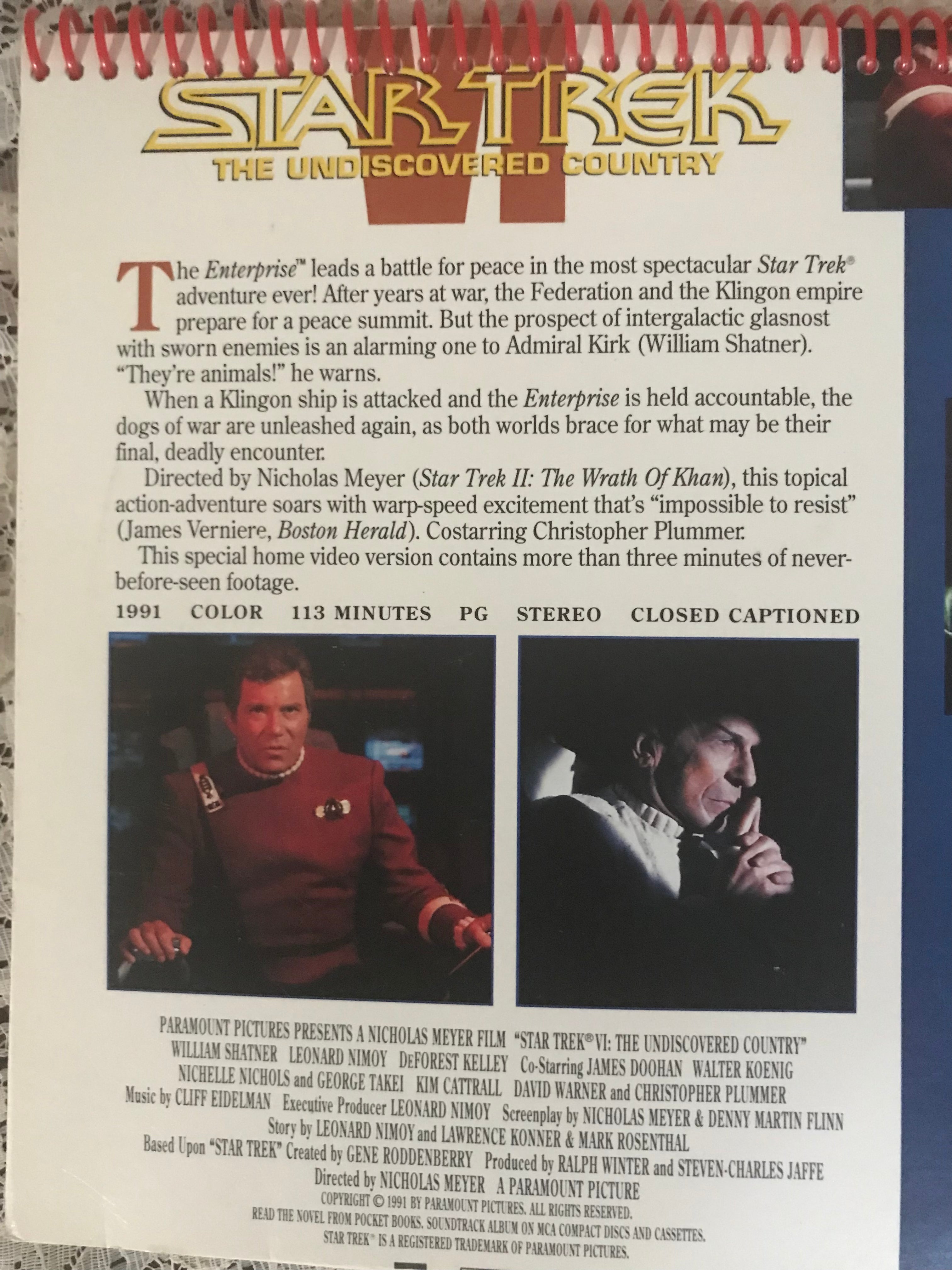 Star Trek VI The Undiscovered Country Album Cover Notebook