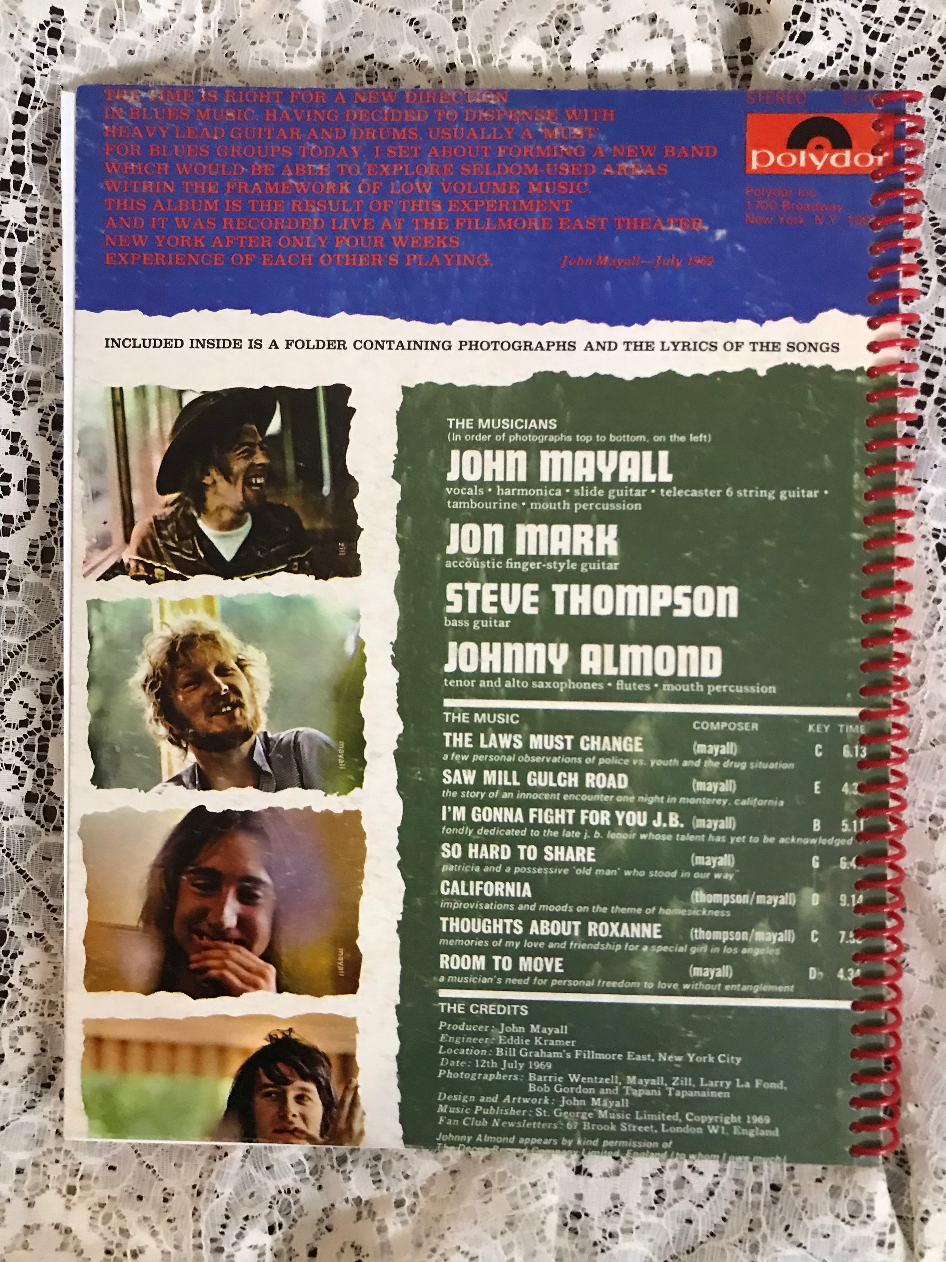 John Mayall The Turning Point Recycled Album Cover Notebook