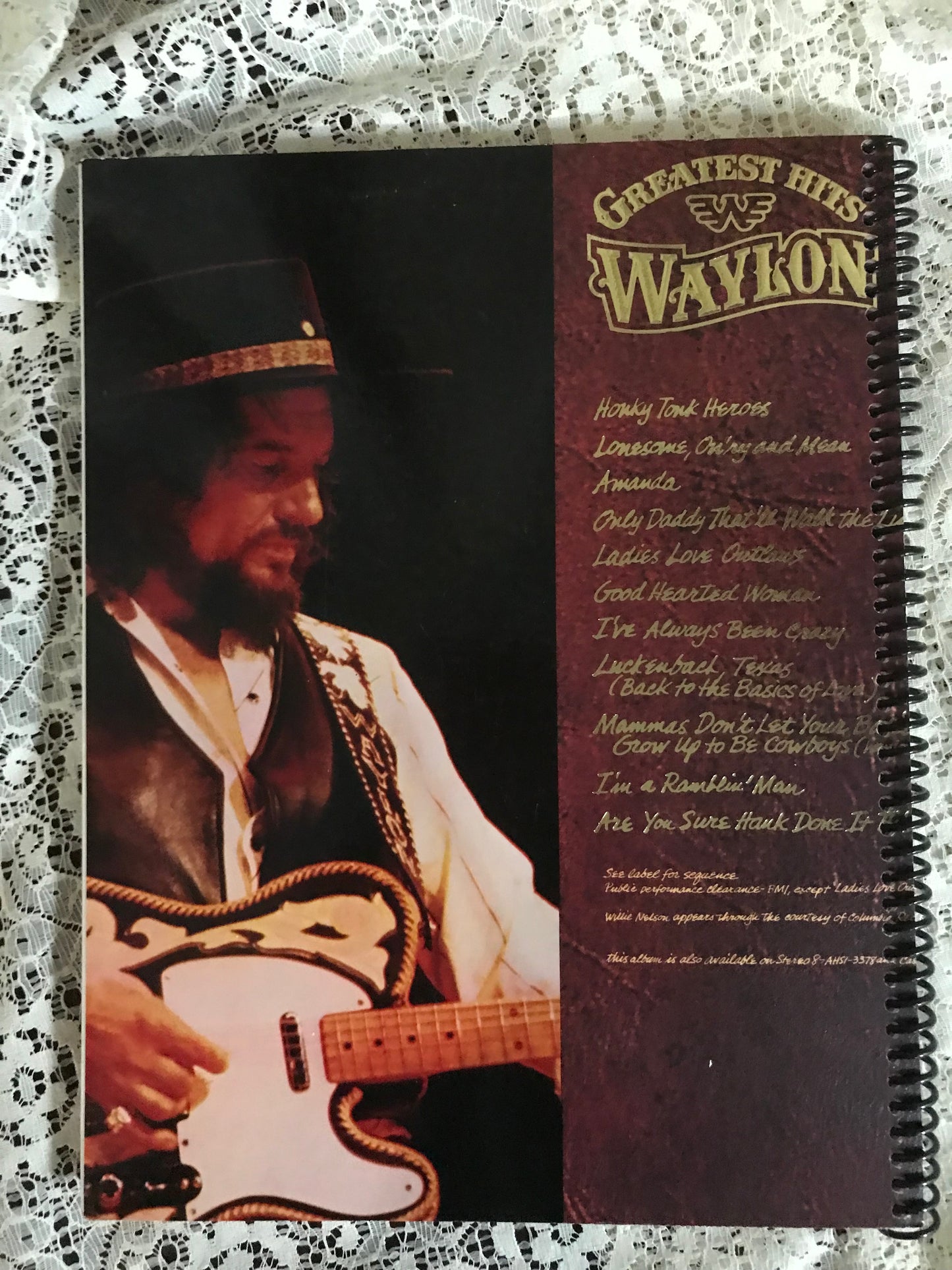 Waylon Jennings Greatest Hits Album Cover Notebook