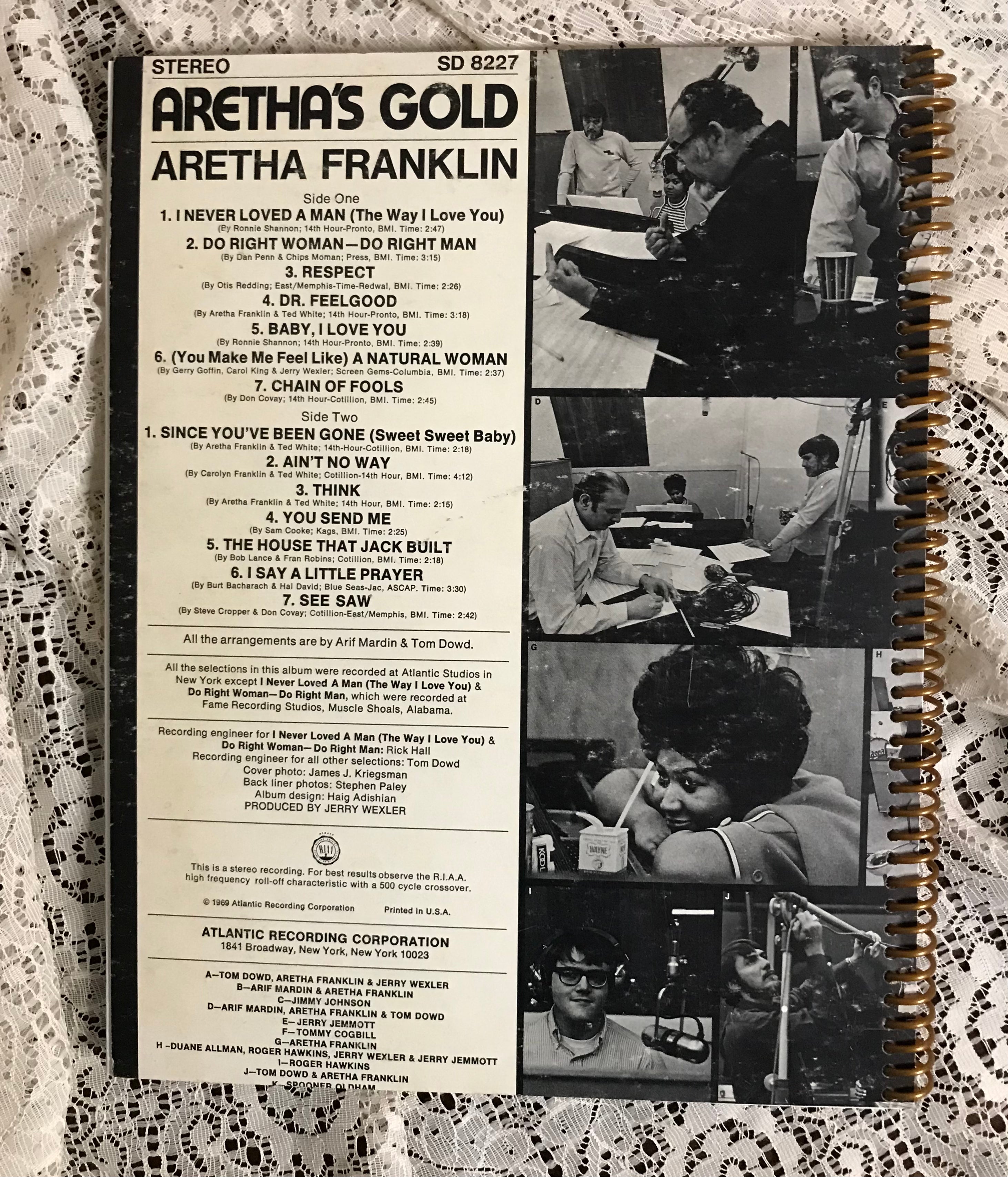 Aretha Franklin Gold Album Cover Notebook