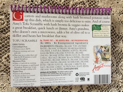 Amy's Tofu Scramble Recycled Notebook