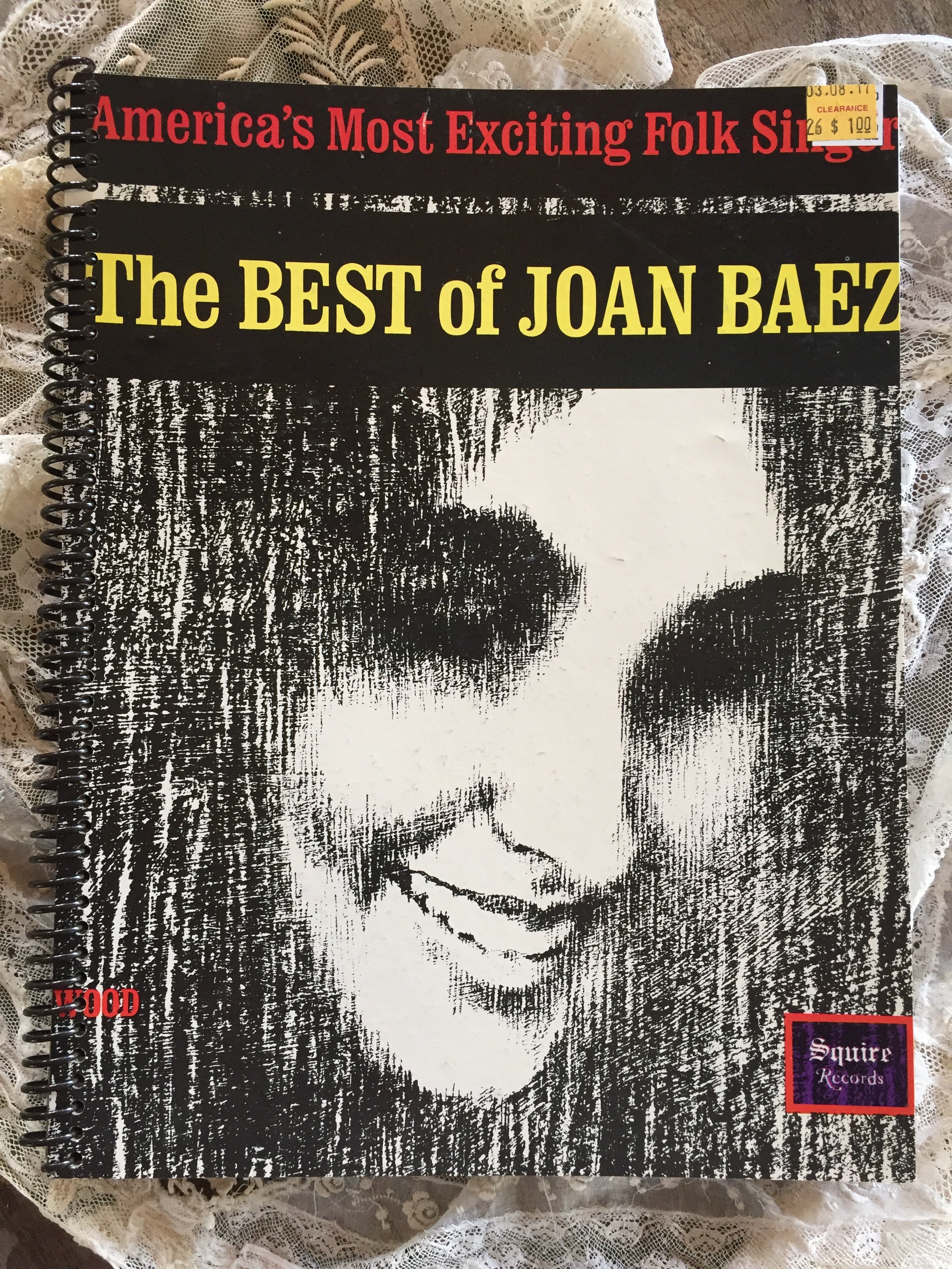 Joan Baez Best Of Recycled Album Cover Notebook