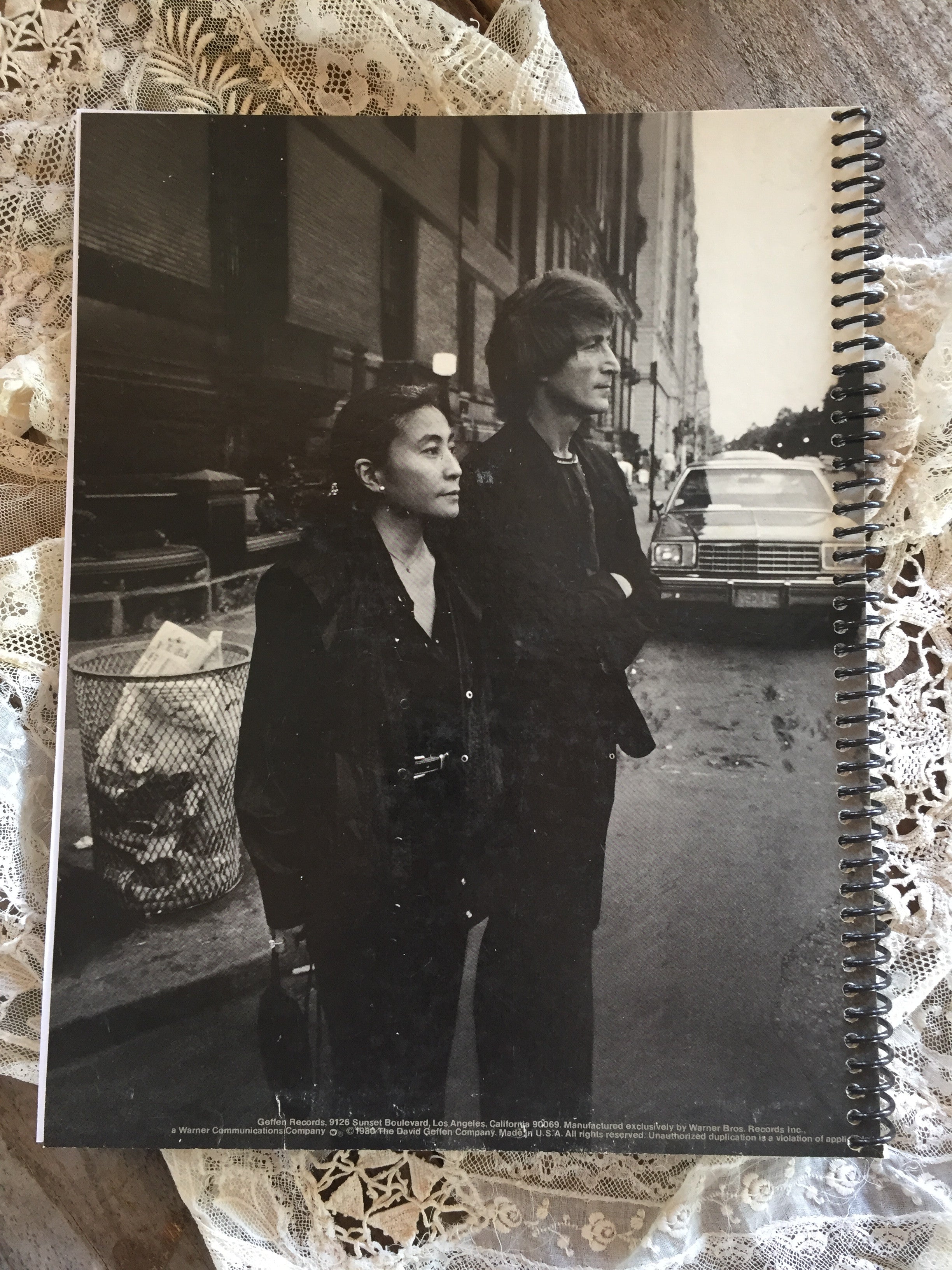 John Lennon and Yoko Ono Double Fantasy Recycled Album Cover Notebook RARE