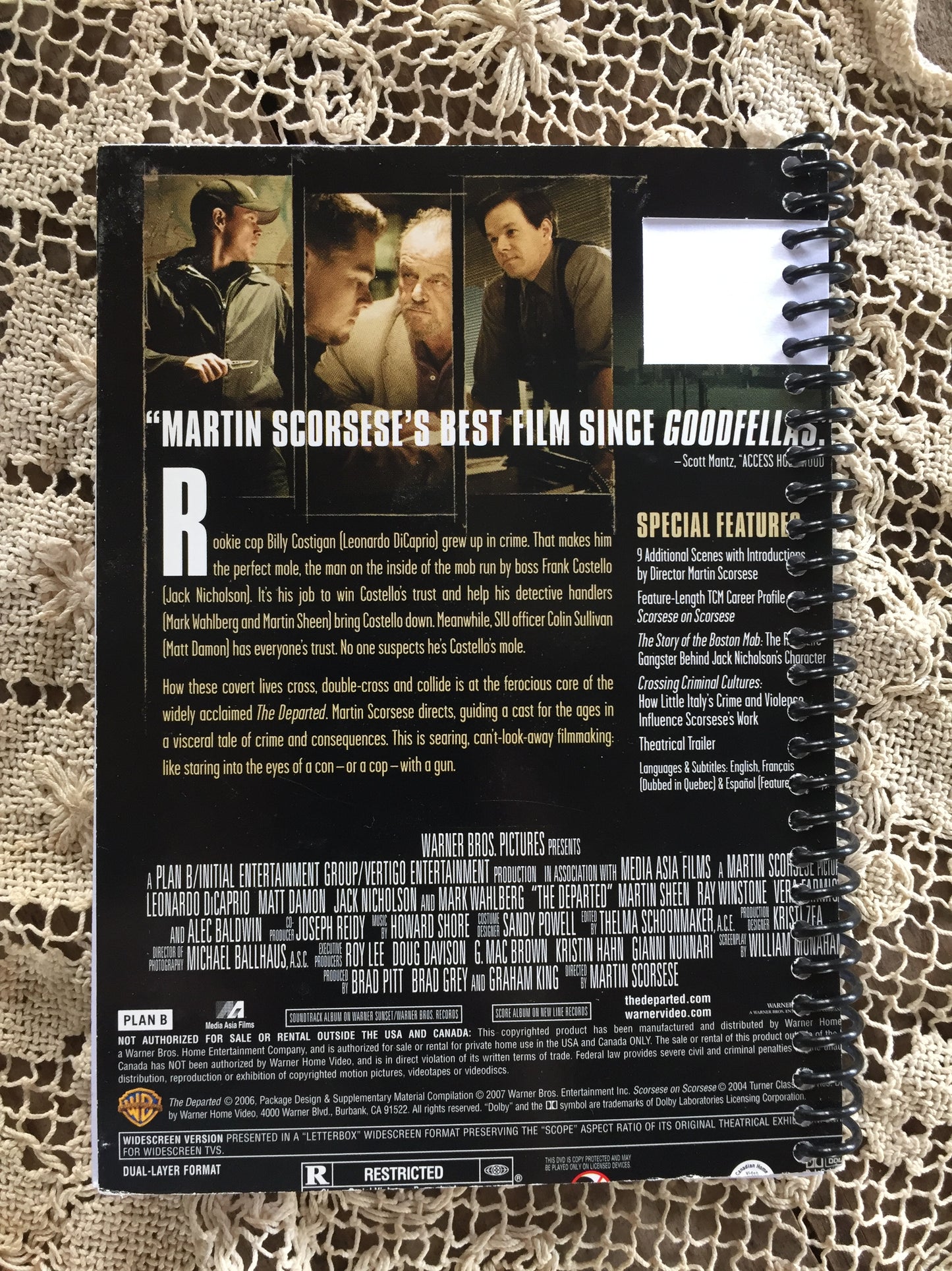 The Departed Recycled Movie Cover Notebook