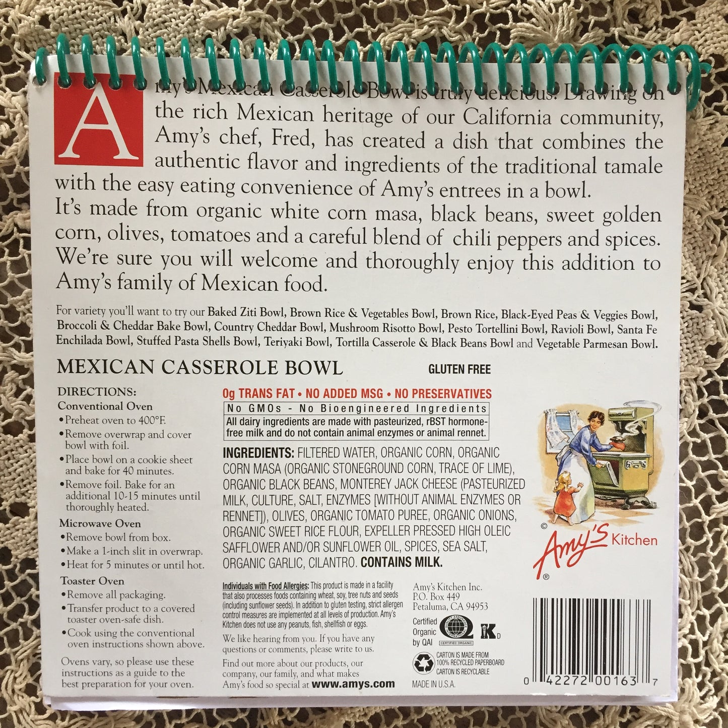 Amy's Mexican Casserole Bowl Recycled Notebook