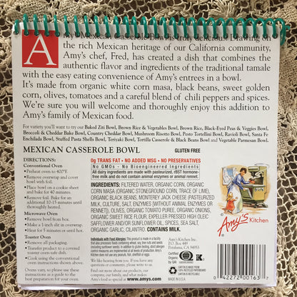 Amy's Mexican Casserole Bowl Recycled Notebook