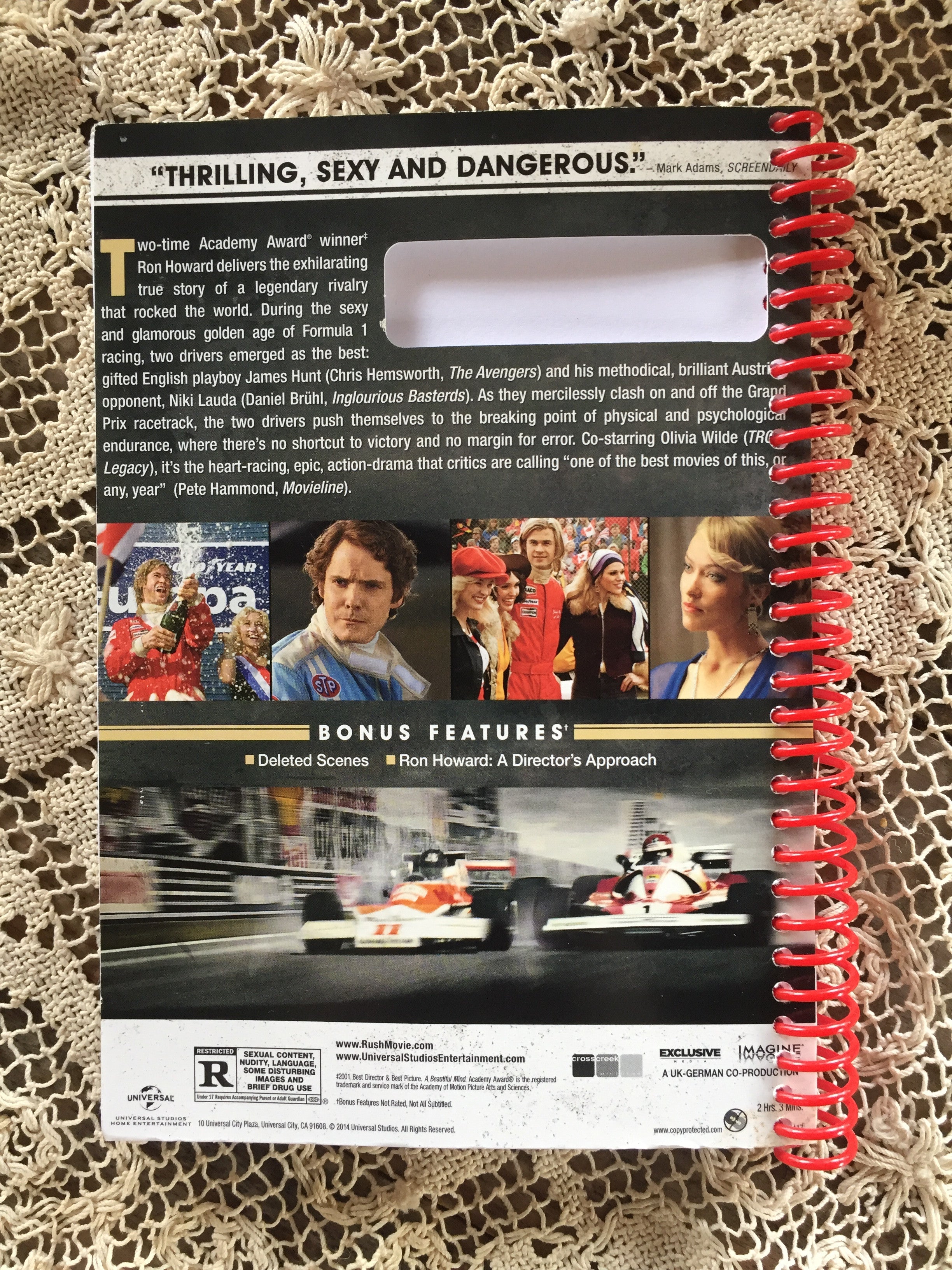 Rush Recycled Movie Cover Notebook