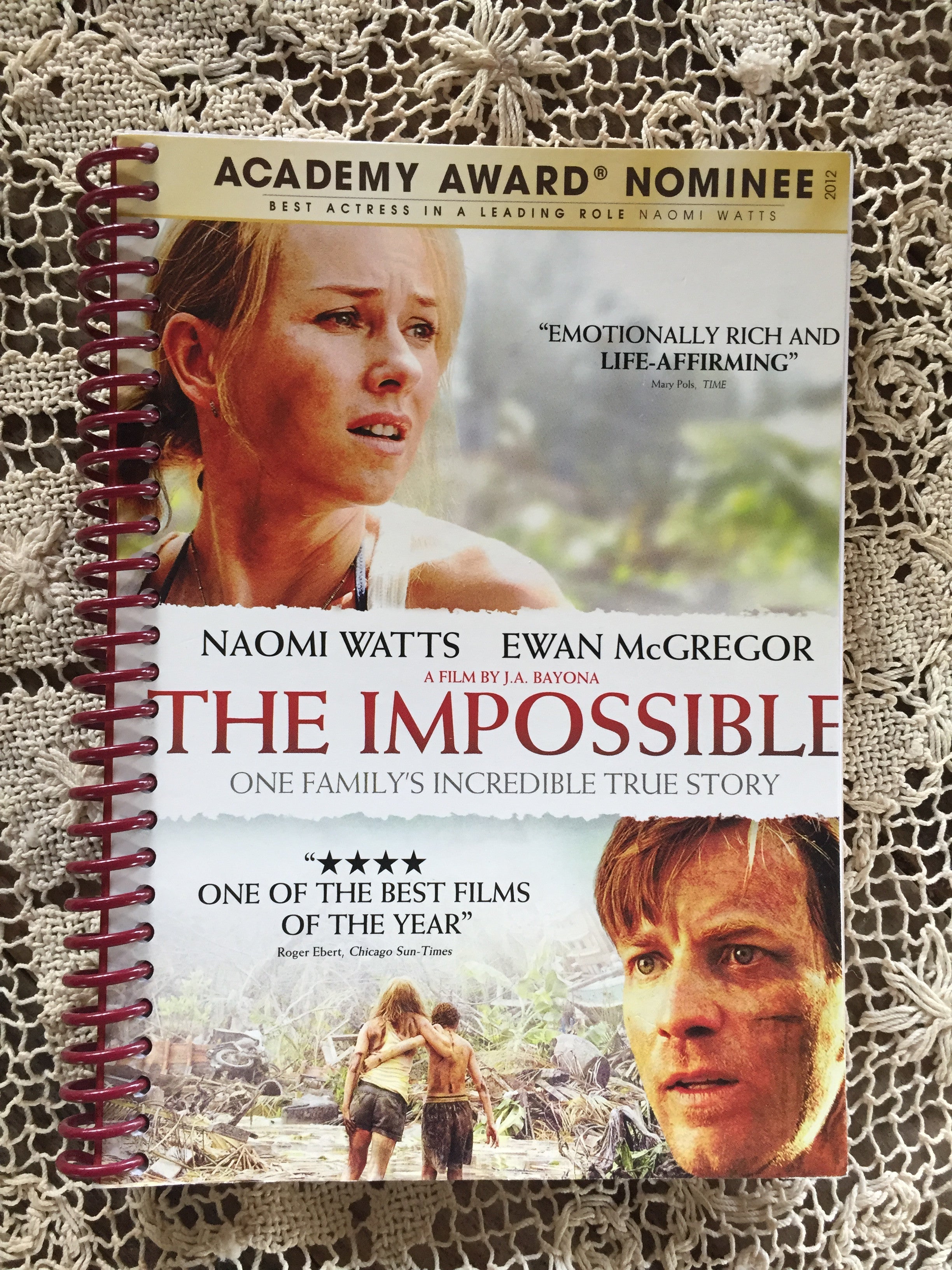 The Impossible Recycled Movie Cover Notebook