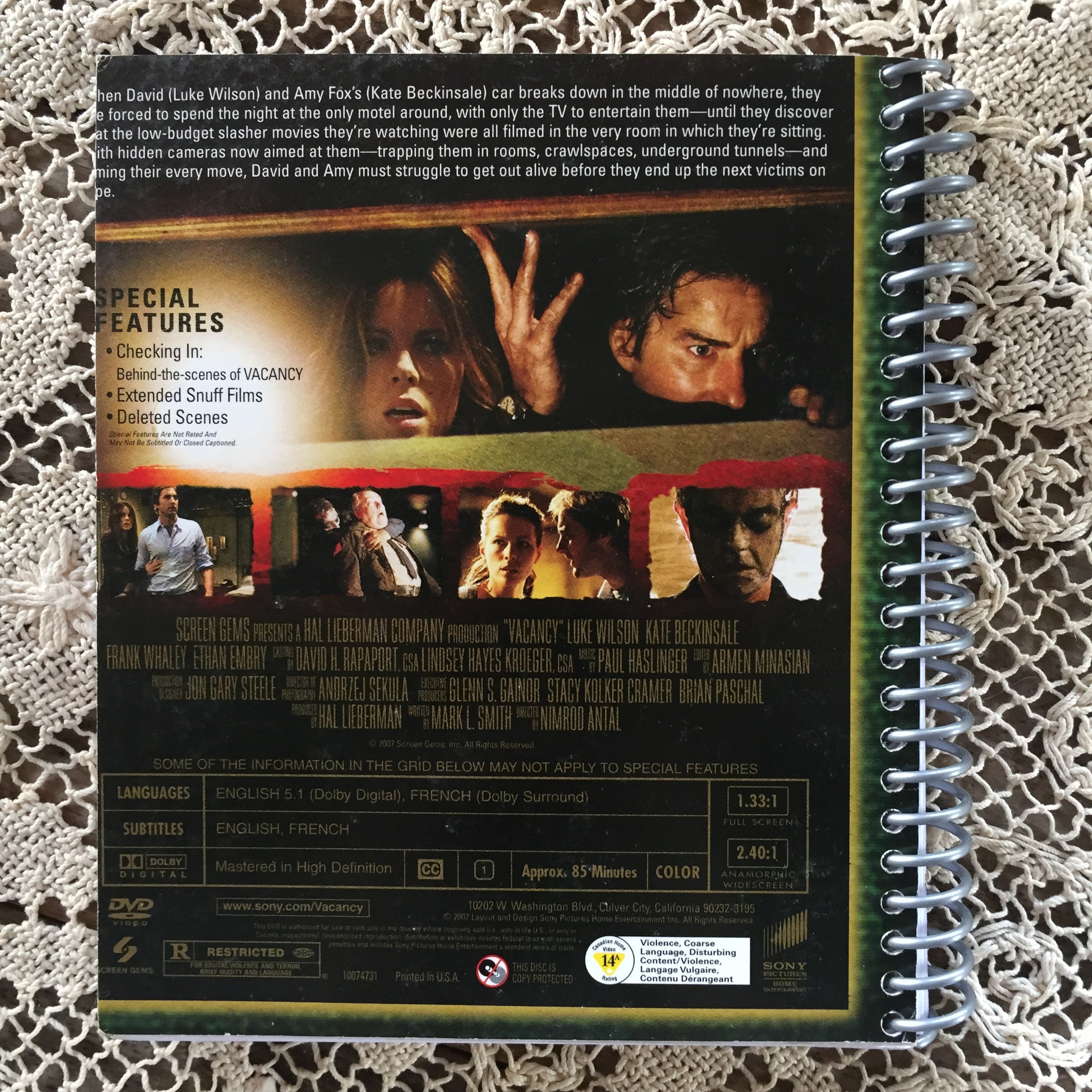 Vacancy Recycled Movie Cover Notebook