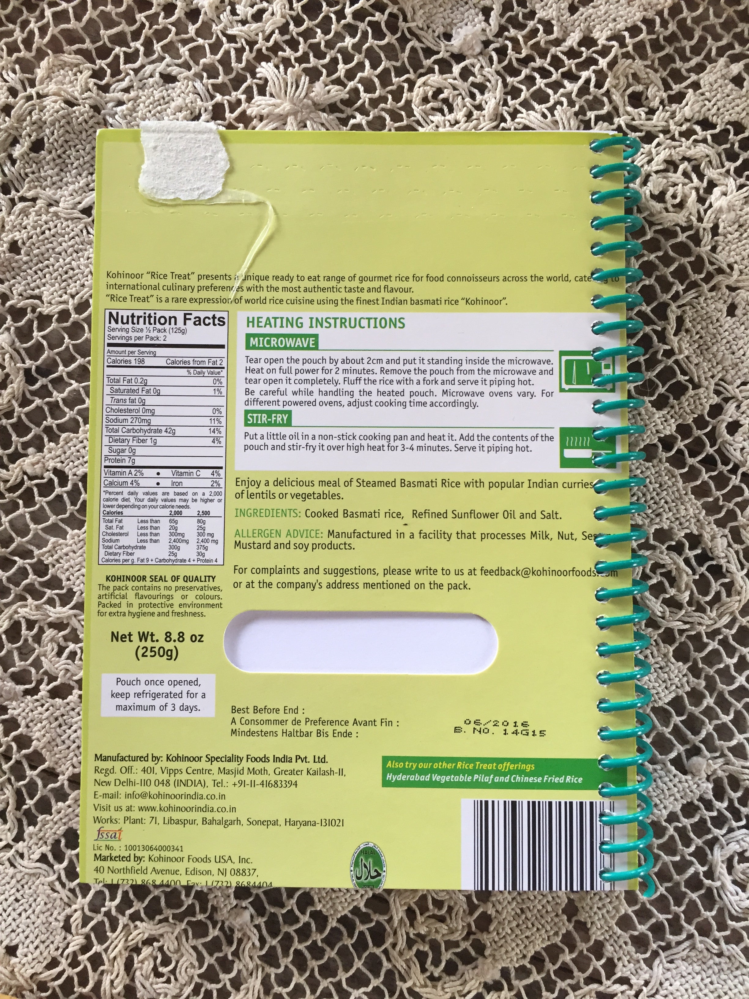 Kohinoor Basmati Rice Recycled Notebook