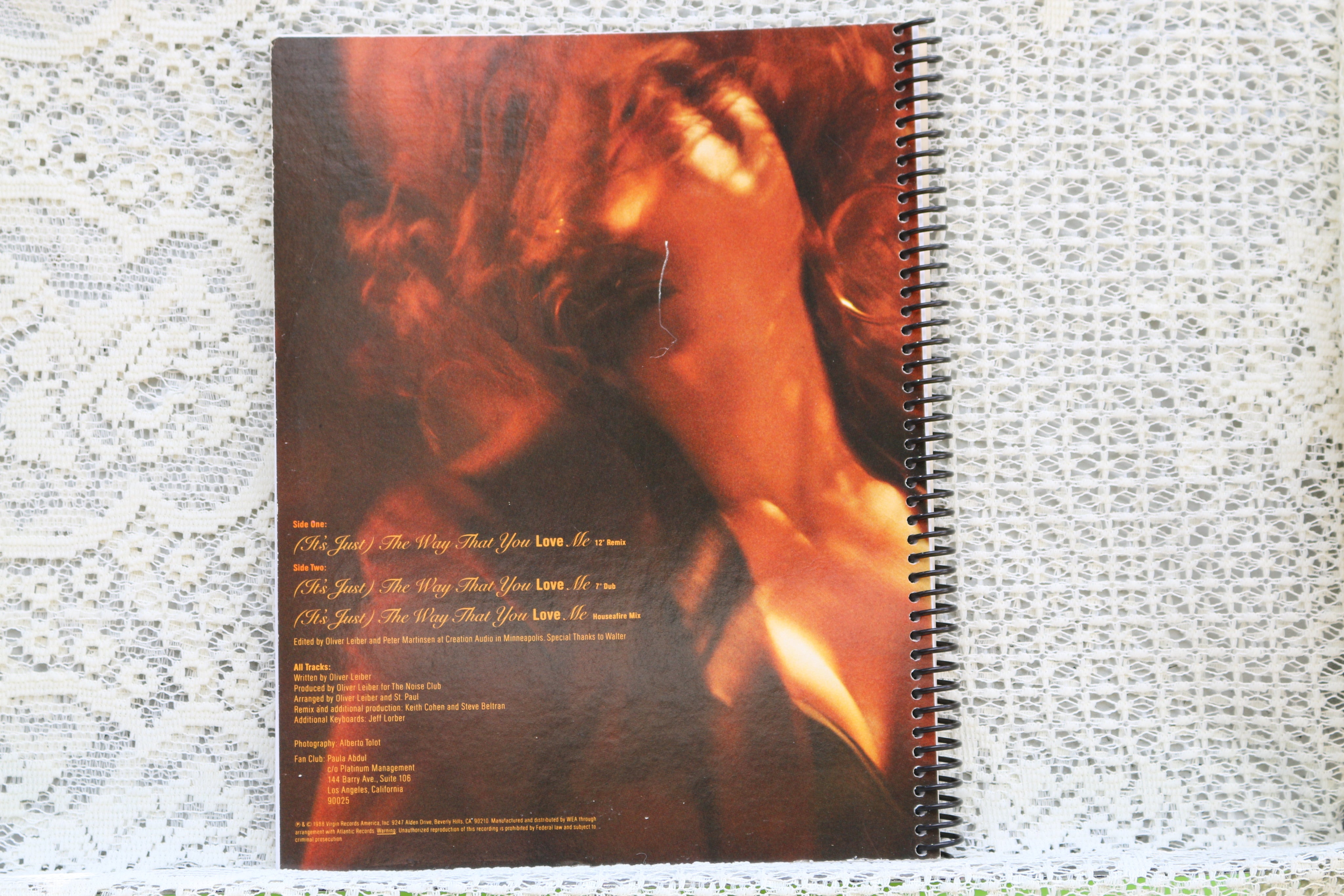 Paula Abdul Recycled Album Cover Notebook