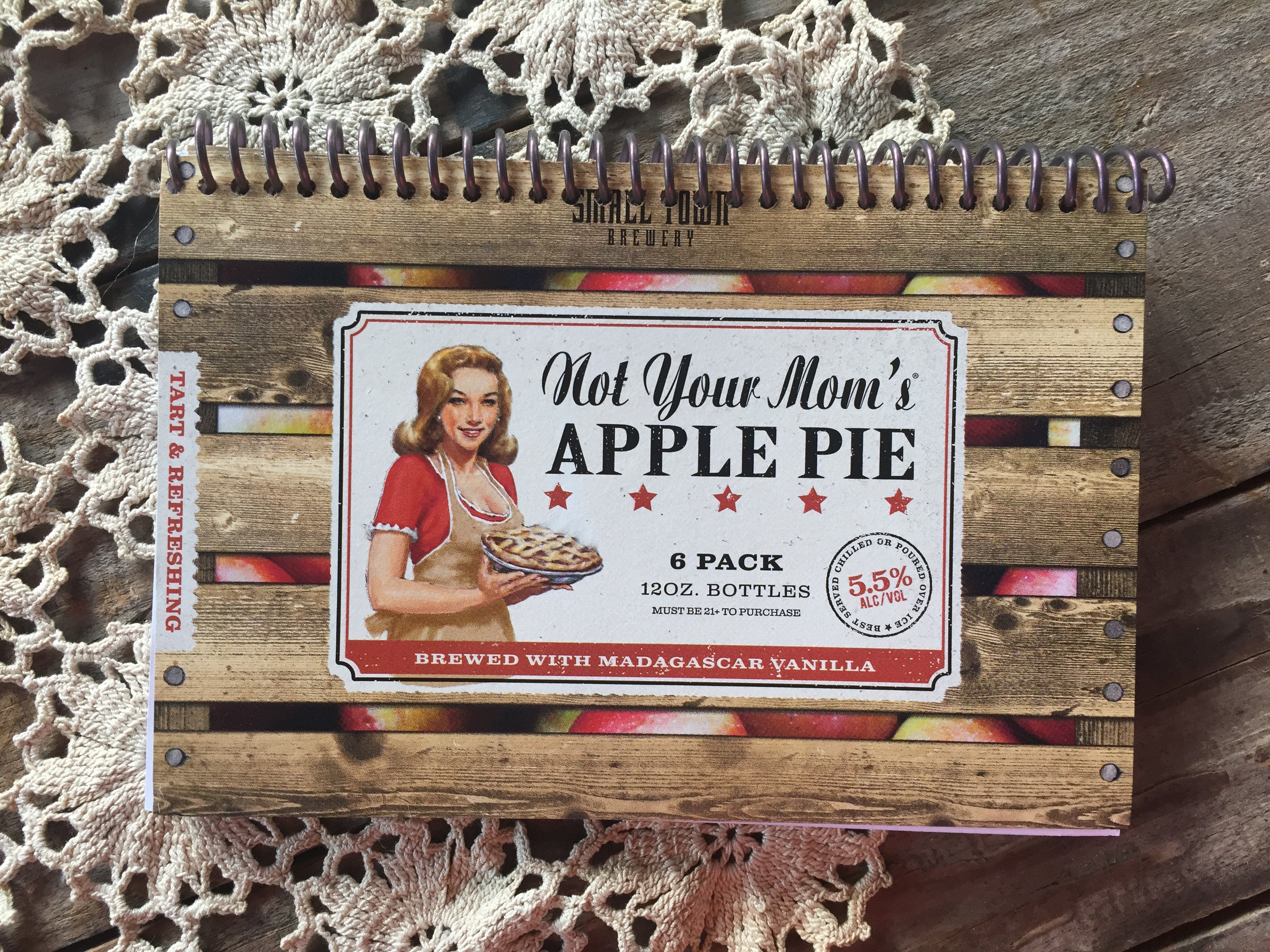 Not Your Mom's Apple Pie Recycled Beer Carton Notebook
