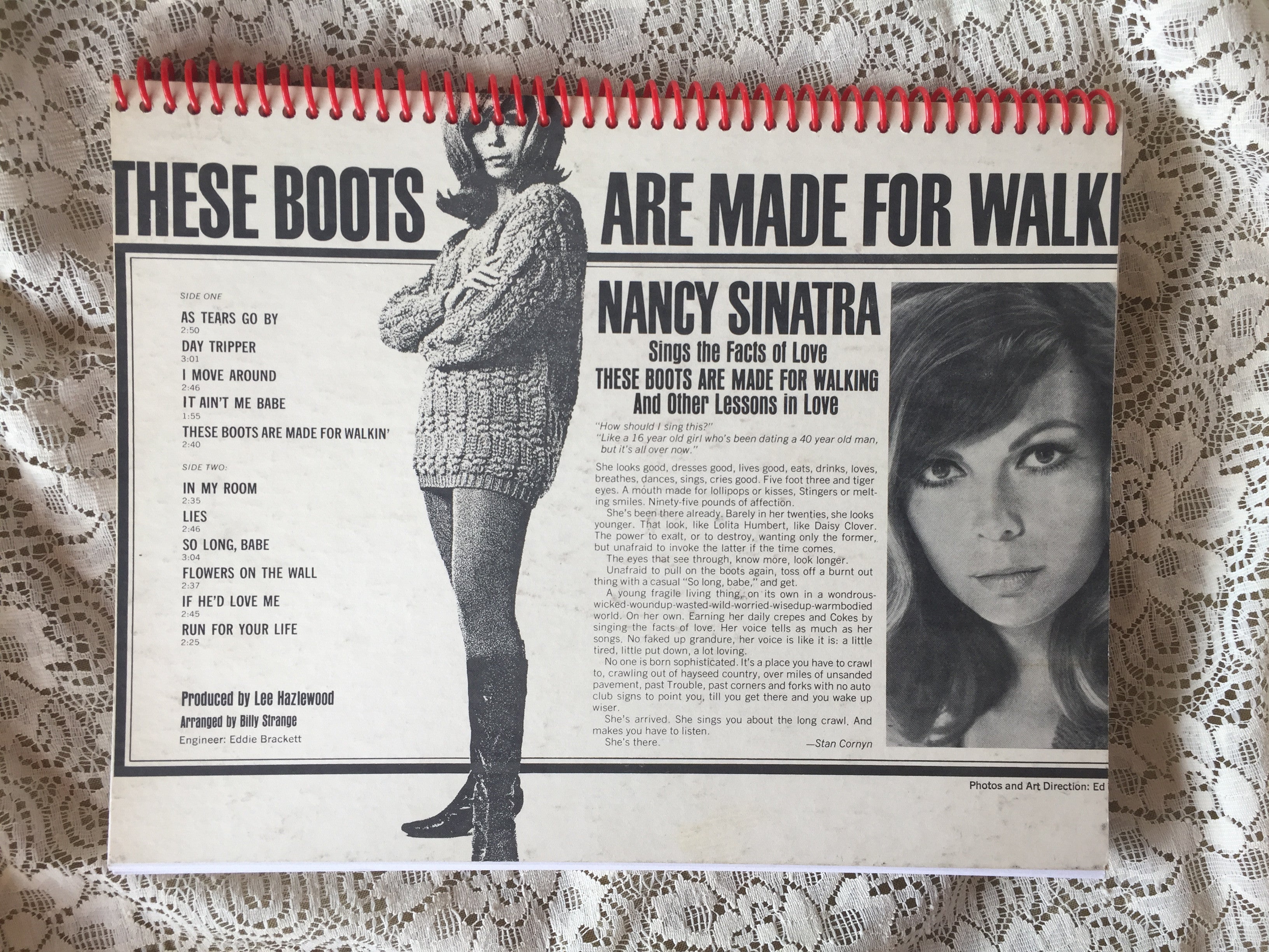 Nancy Sinatra  Boots Recycled Album Cover Notebook