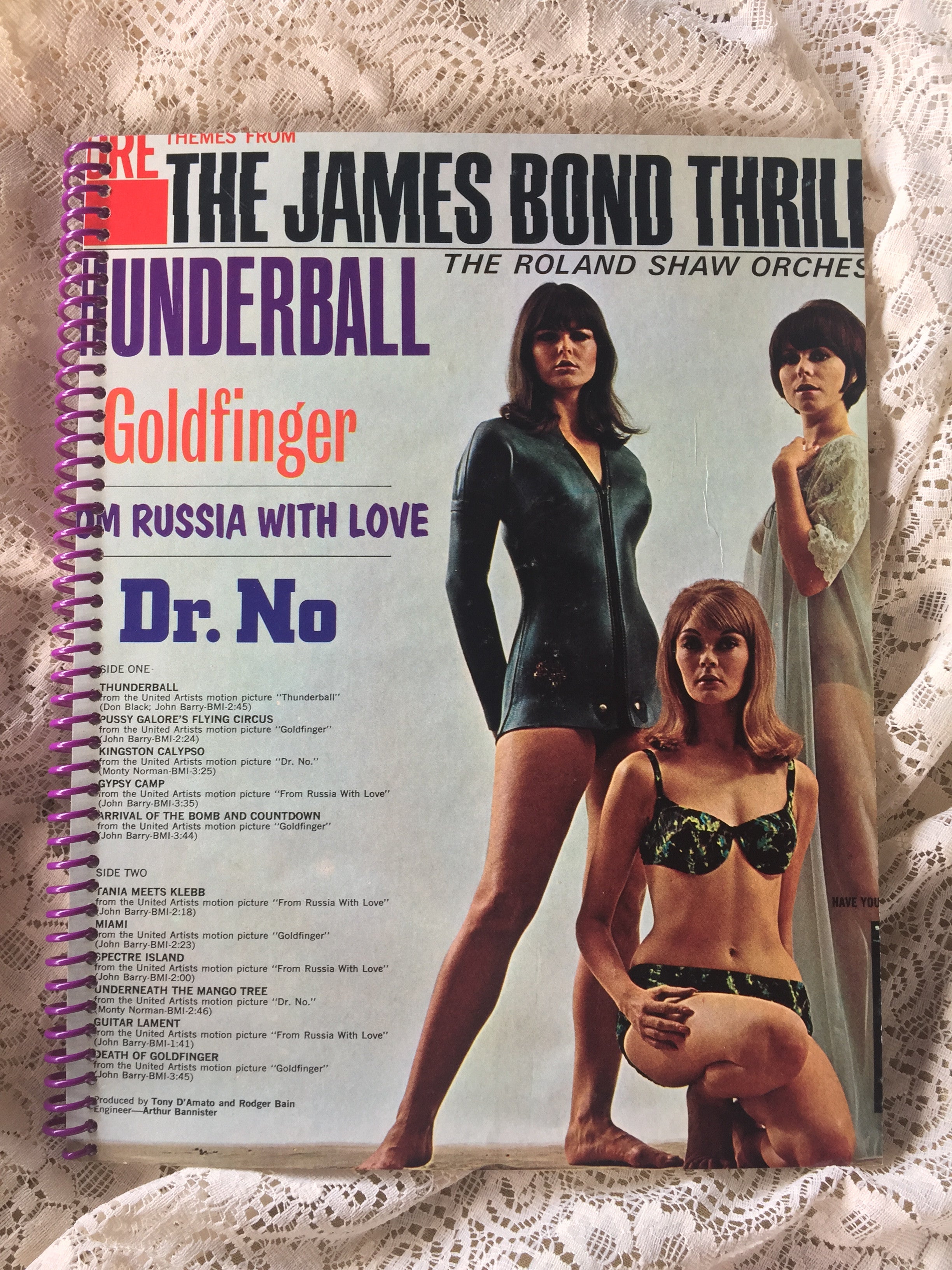 James Bond Thriller Recycled Album Cover Notebook