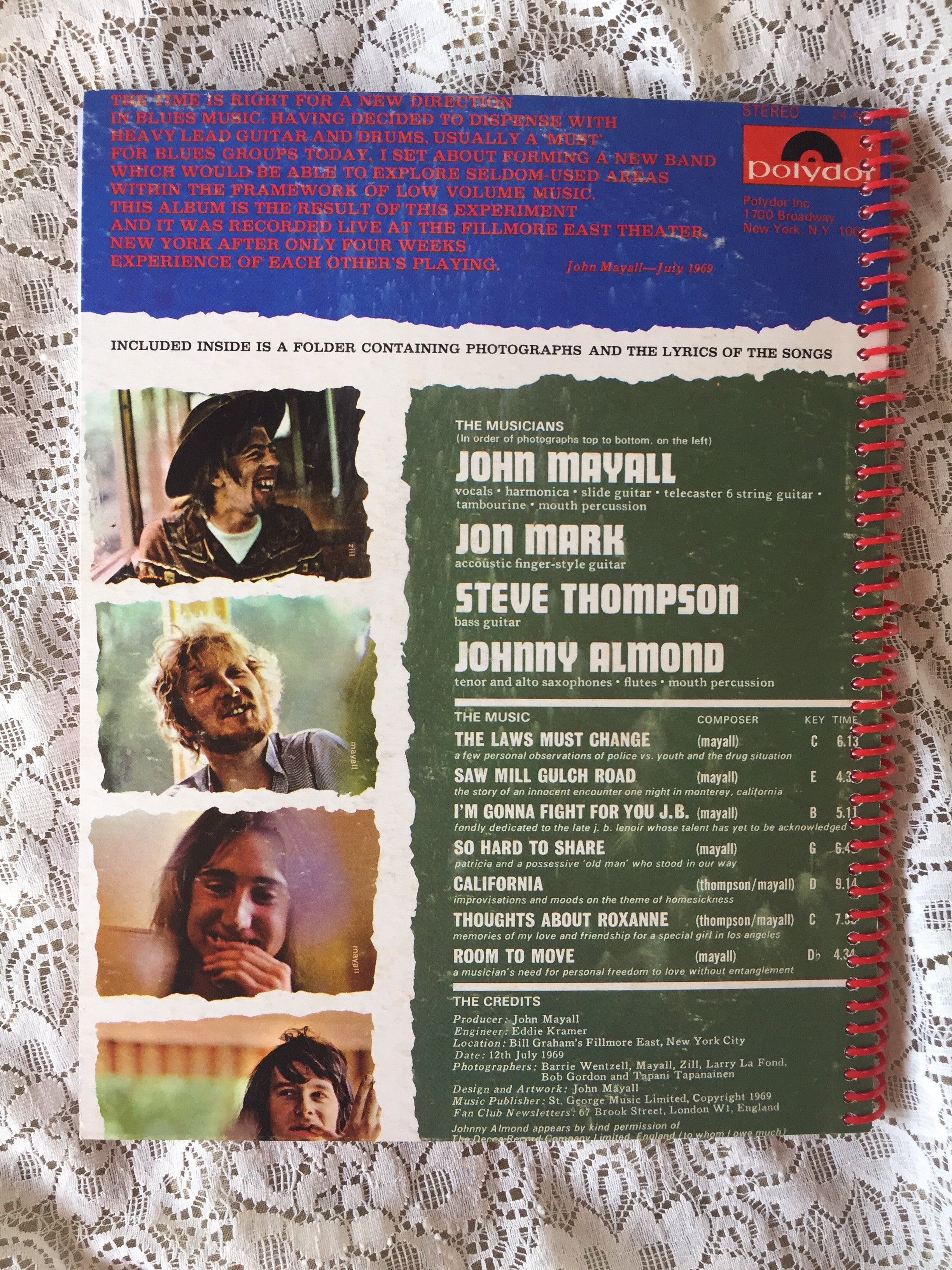 John Mayall The Turning Point Recycled Album Cover Notebook