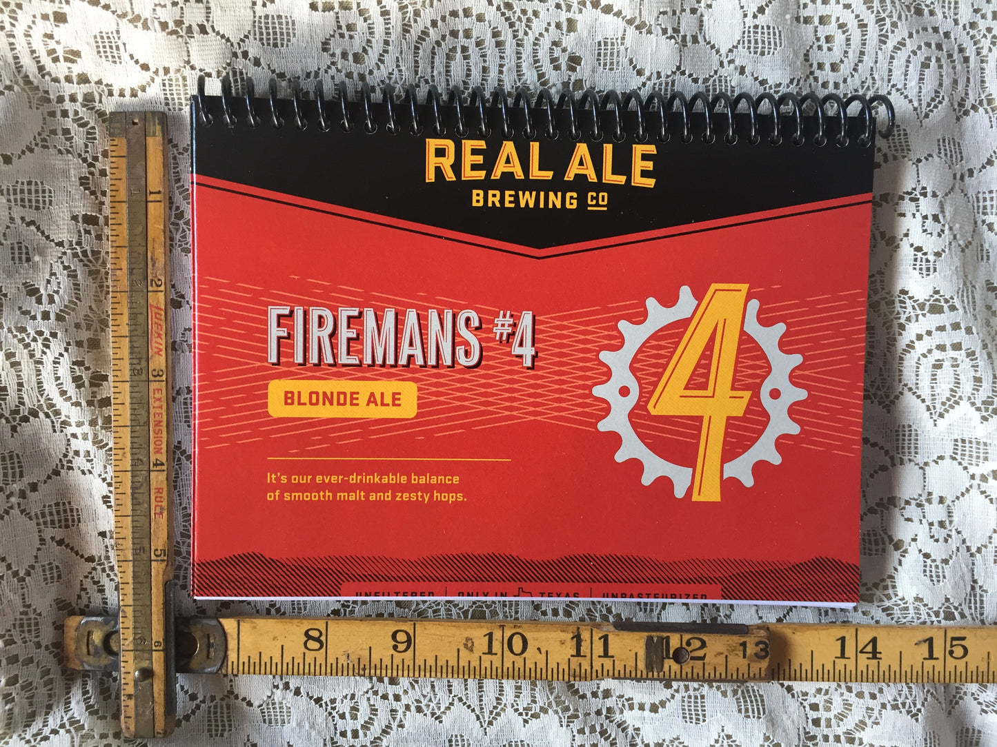 Real Ale Brewing Company Firemans #4 Recycled Beer Carton Notebook