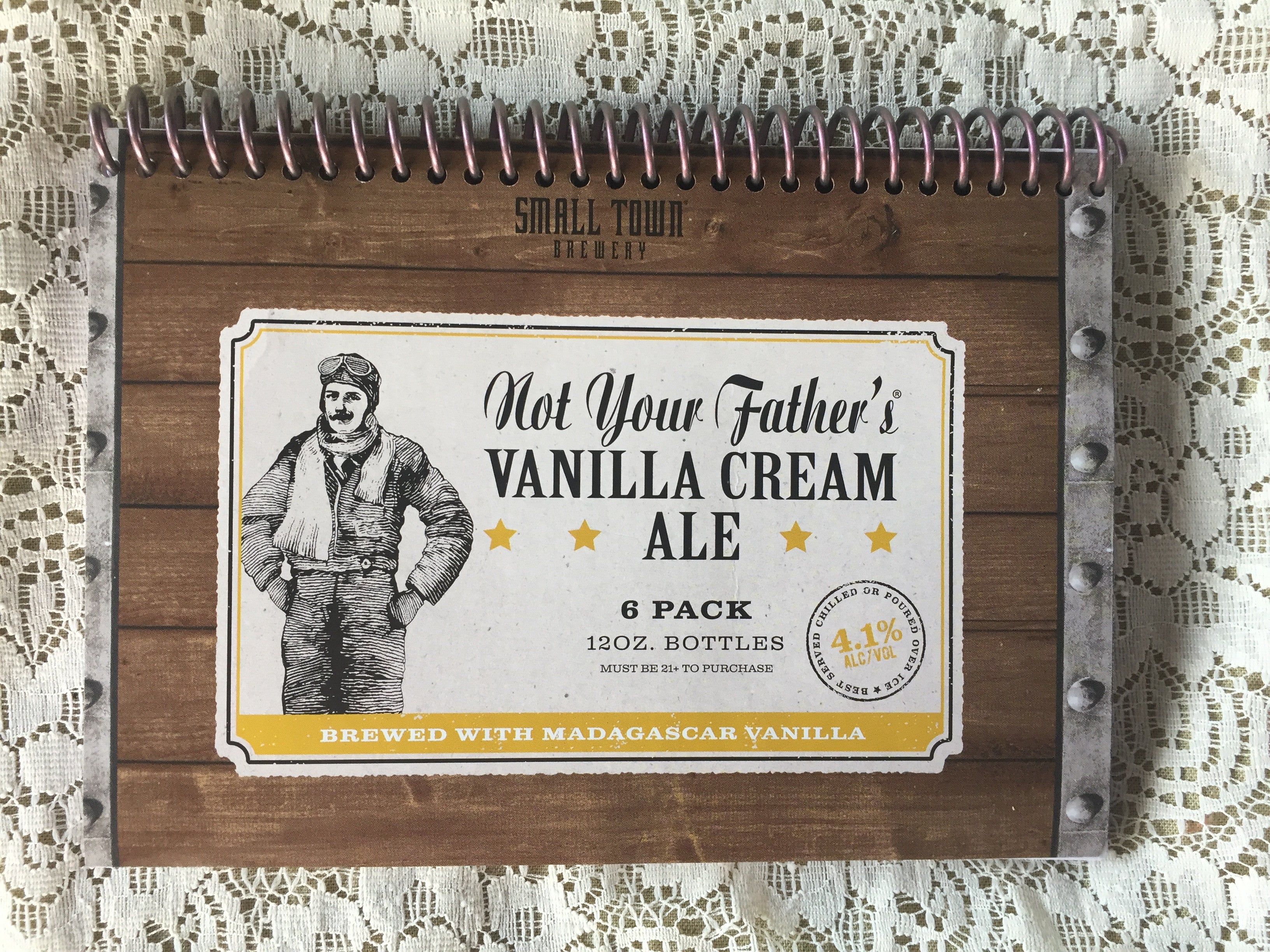 Not Your Father's Vanilla Cream Ale Recycled Beer Carton Notebook