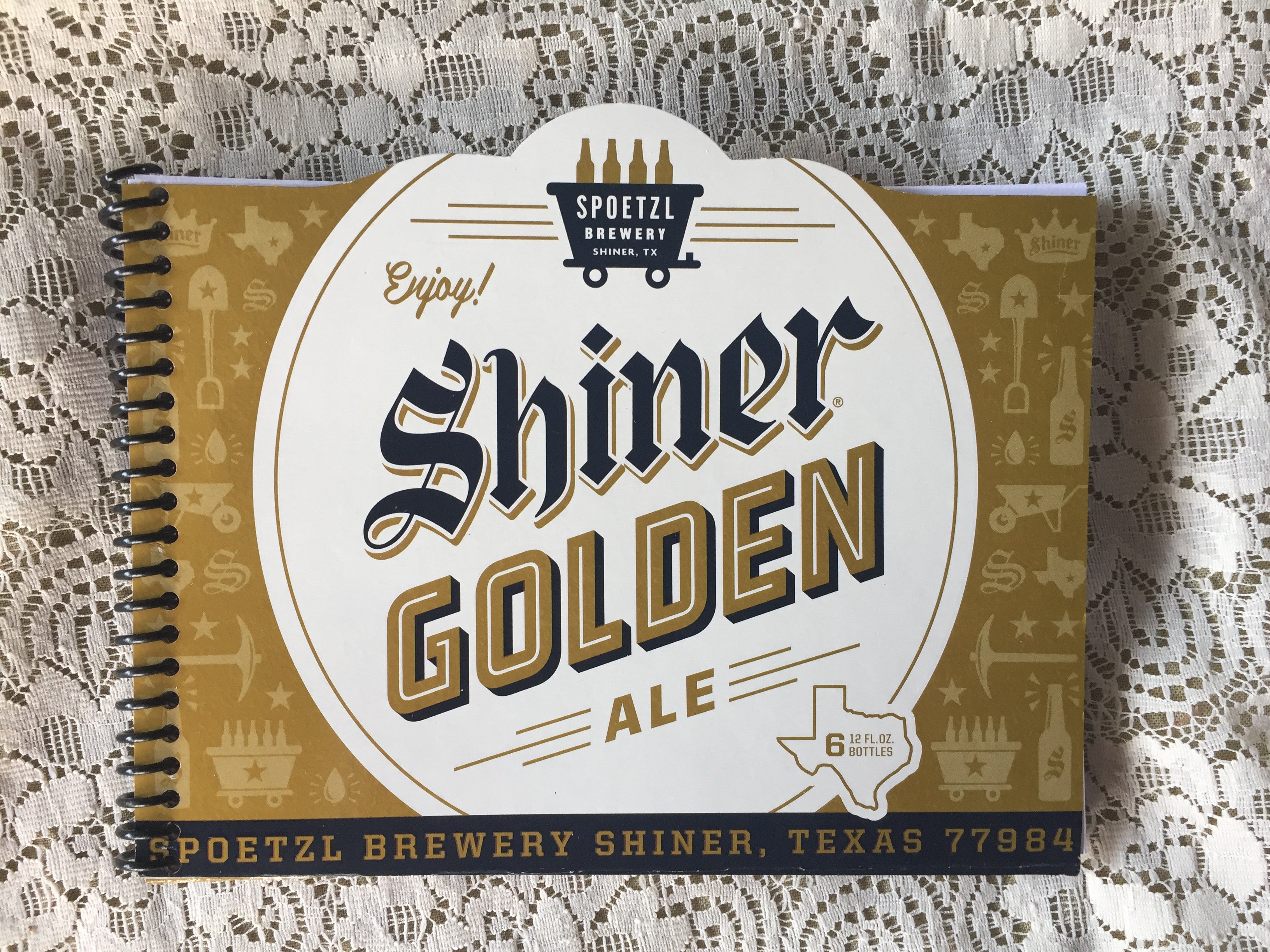 Shiner Golden Ale Recycled Beer Carton Notebook