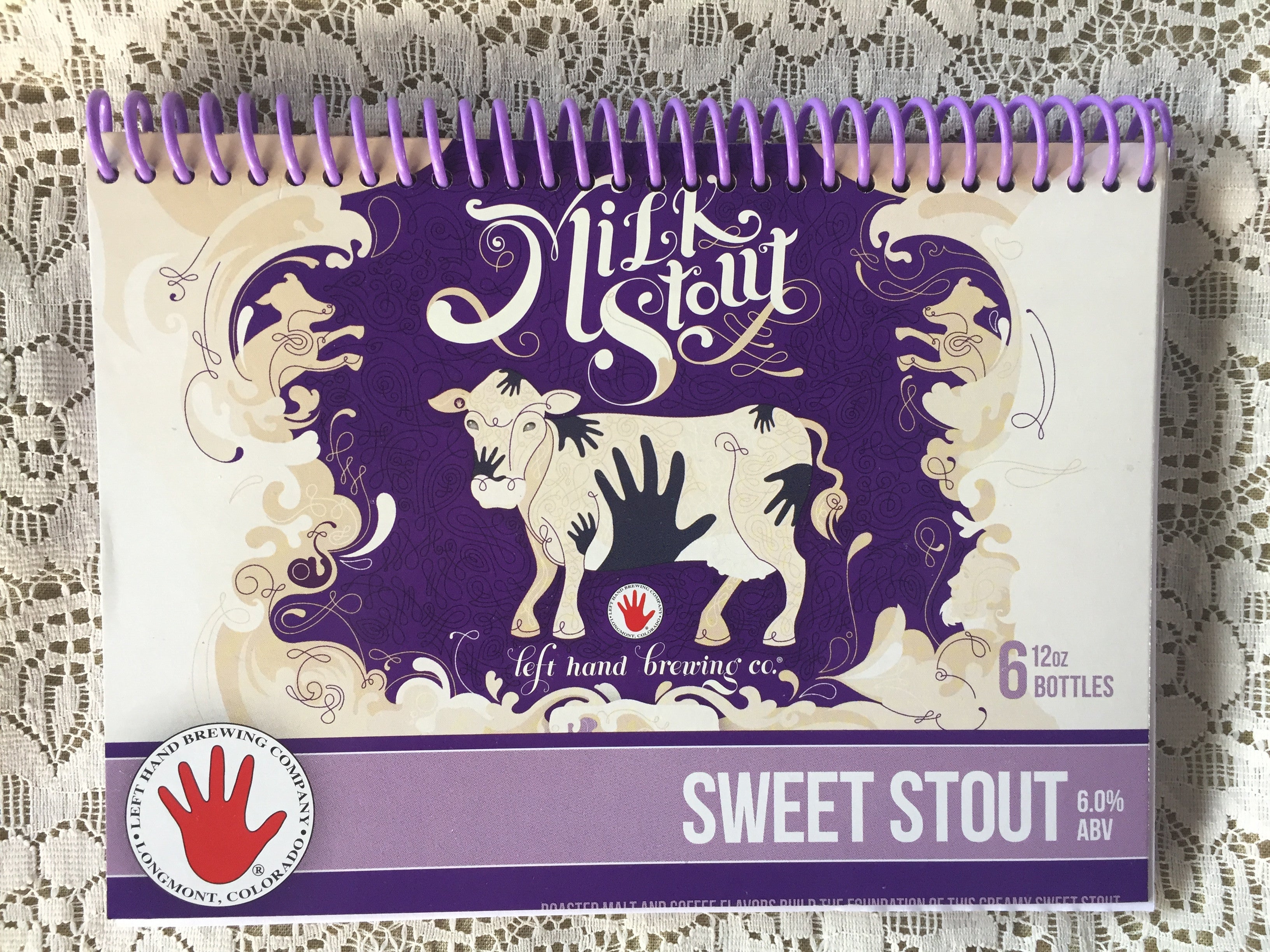 Milk Stout by Left Hand Brewing Company Recycled Beer Carton Notebook