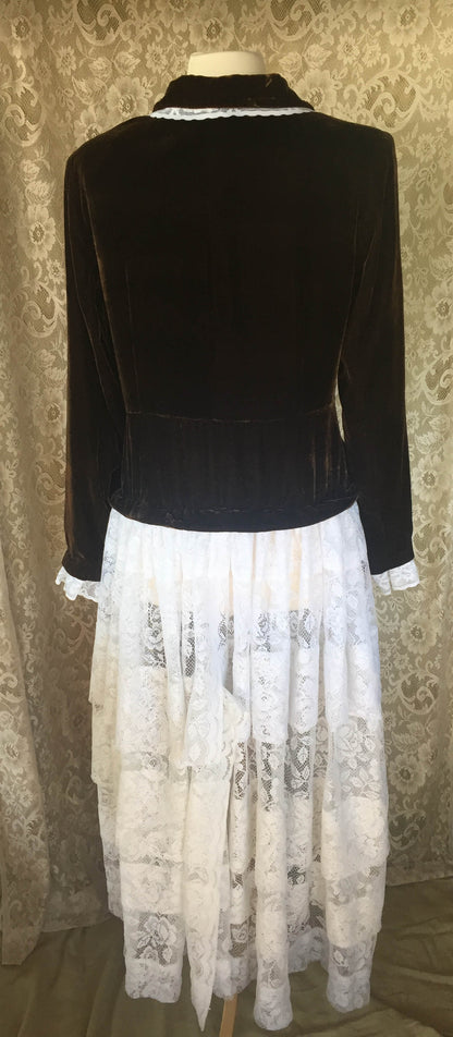 Crushed Velvet Upcycled Victorian Jacket -LARGE