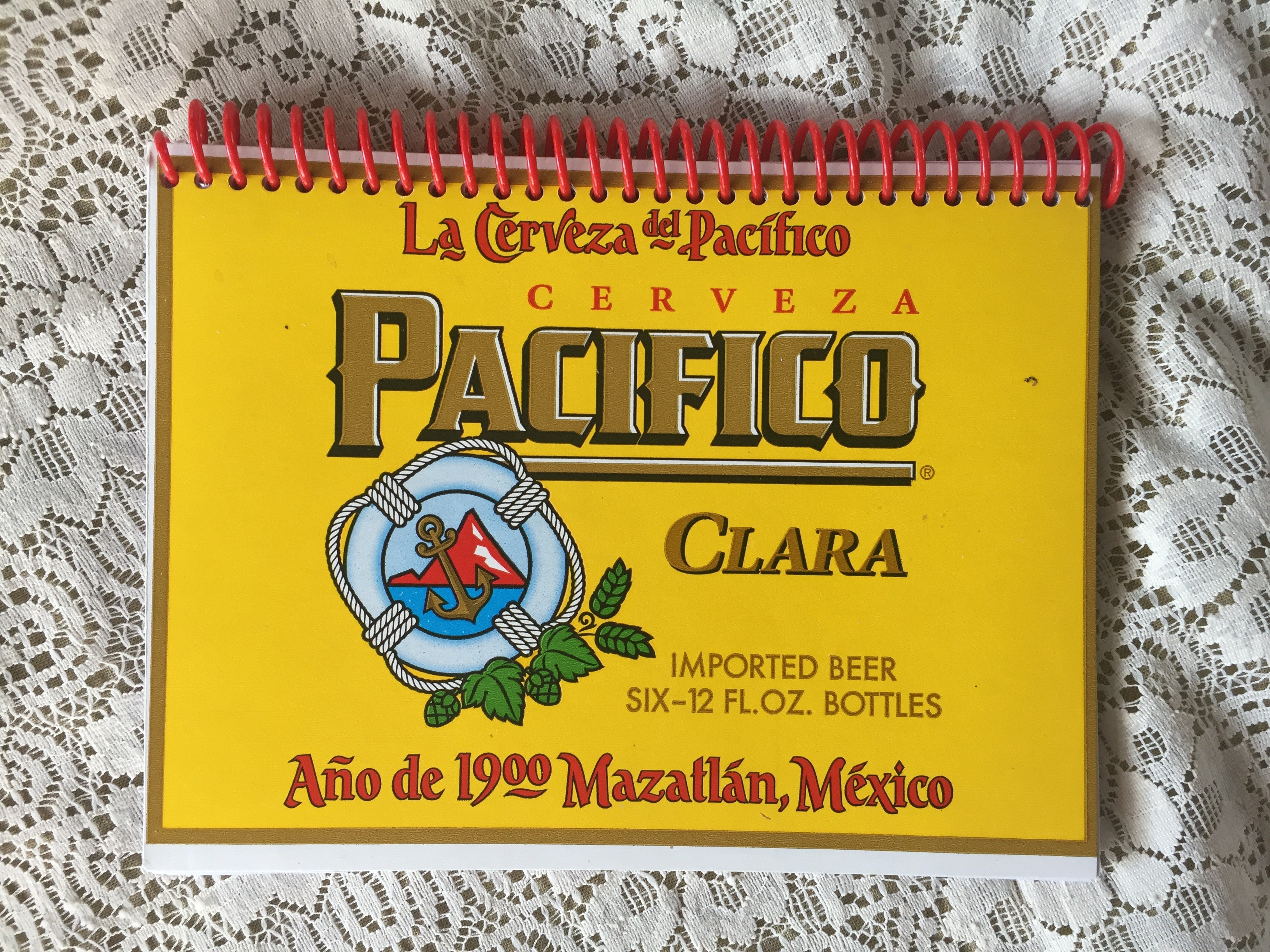 Pacifico Clara Cerveza Recycled Beer Carton Notebook