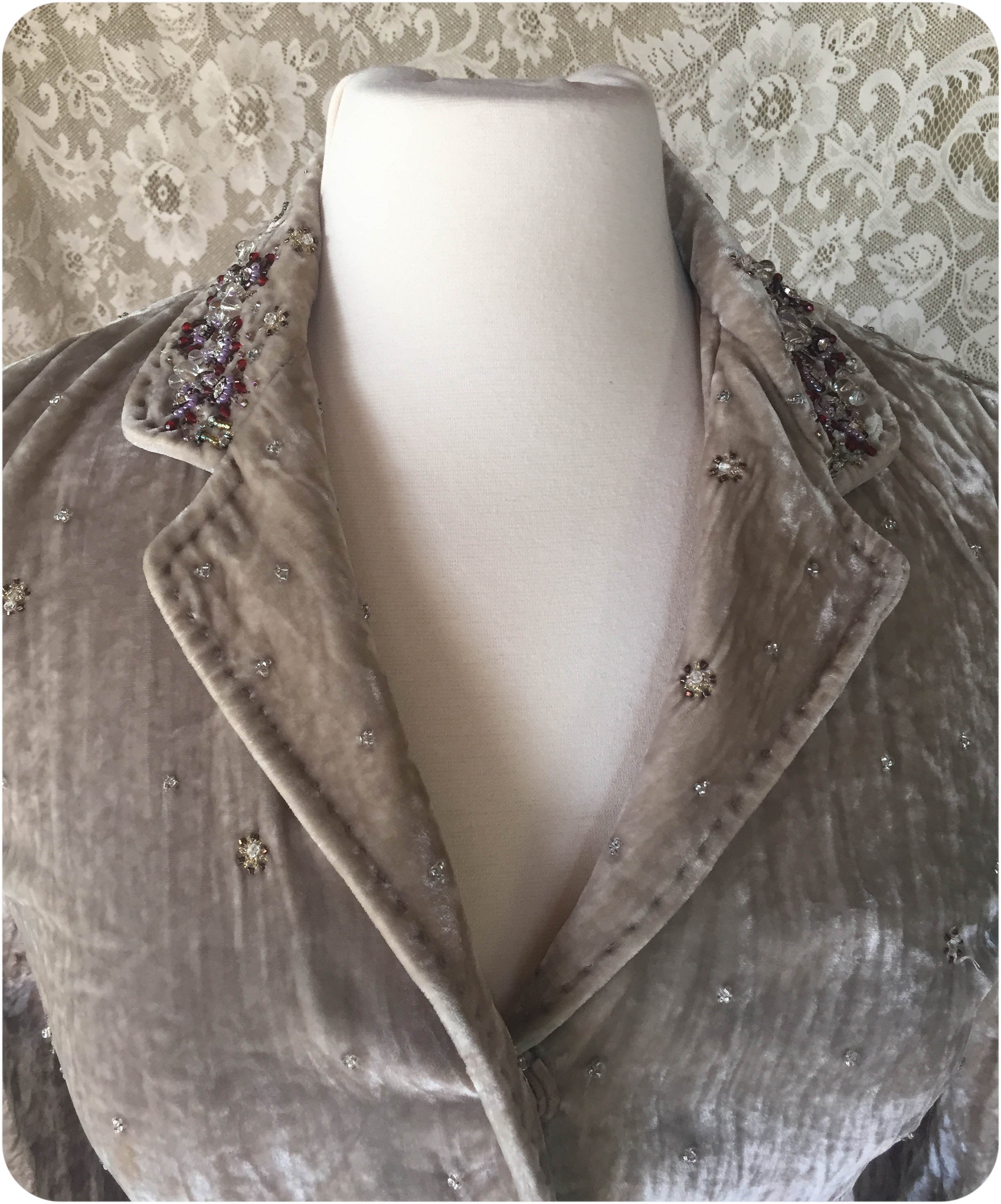 Victorian Queen - Crushed Velvet Recycled/Upcycled Jacket -SMALL